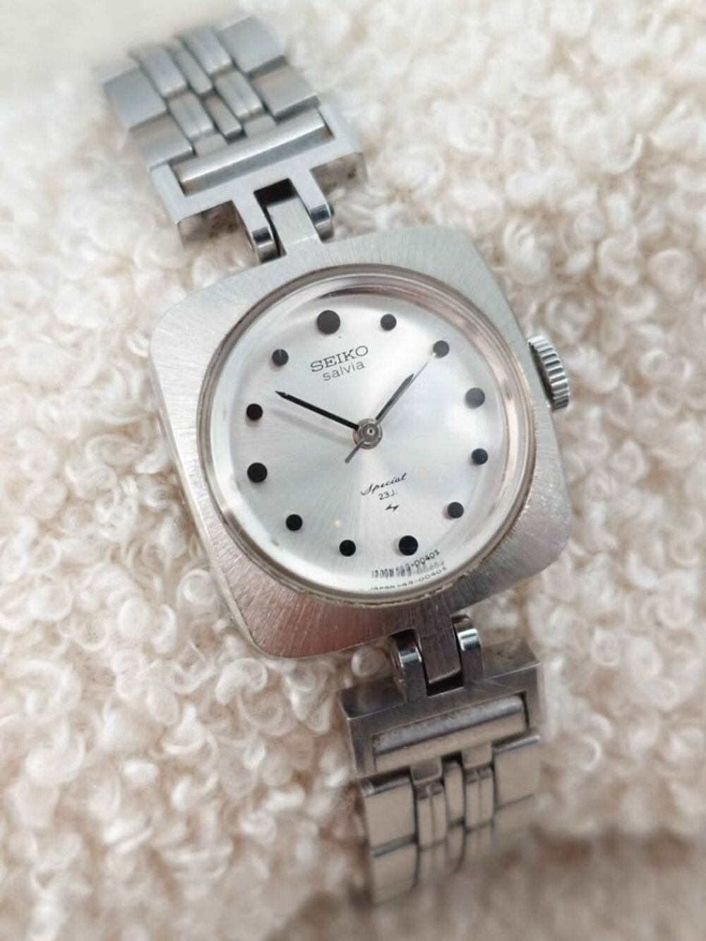 Seiko Salvia Special Ladies Mechanical Watch 23J 1144-3020 Manual Vintage 23mm